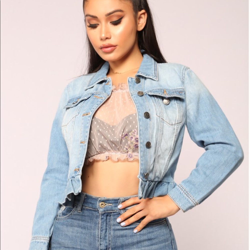 Ruffle Jean Jacket